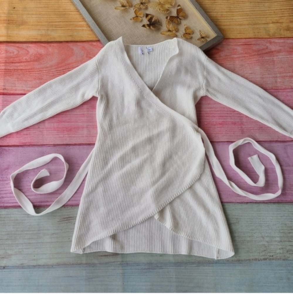 Princess Polly Phenix White True Wrap Chunky Knit Mini Sweater Dress M/L - Picture 2 of 7
